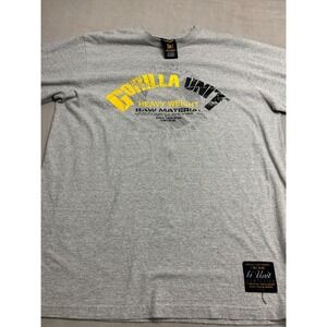G-Unit Gorilla Unit Heavy Weight Raw Material Graphic T-Shirt Gray Mens Large